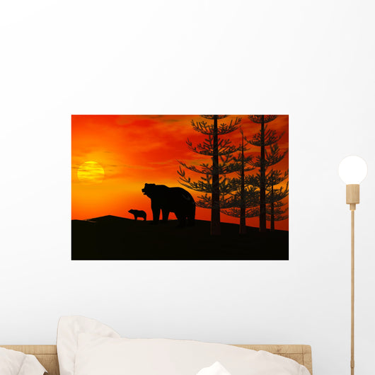 3D Render Bears Wall Decal
