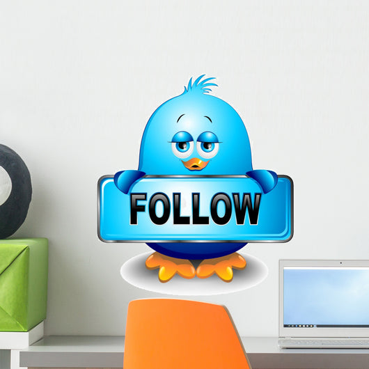 Blue Bird Sparrow Social Wall Decal