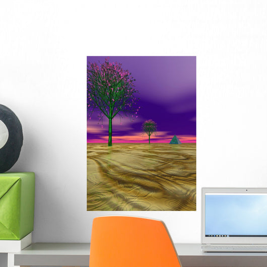 CG Rendered Alien Landscape Wall Decal