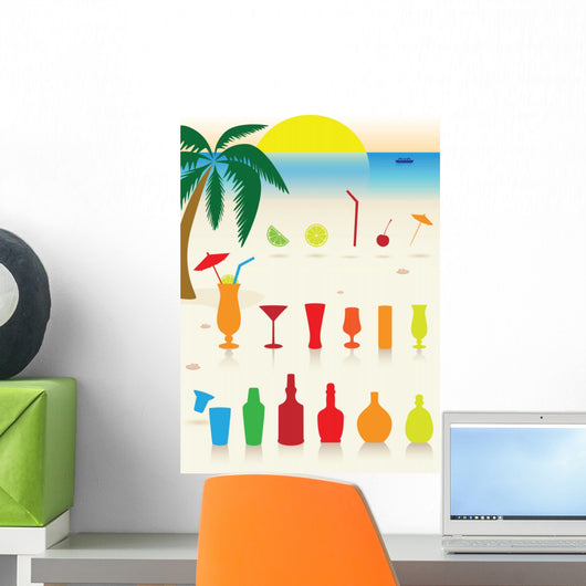 Tropical Drinks Set Wall Decal