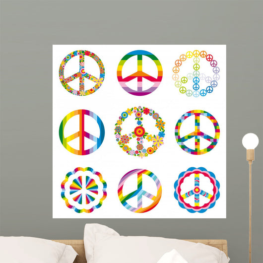 Rainbow Peace Symbols Wall Stickers Wall Decal