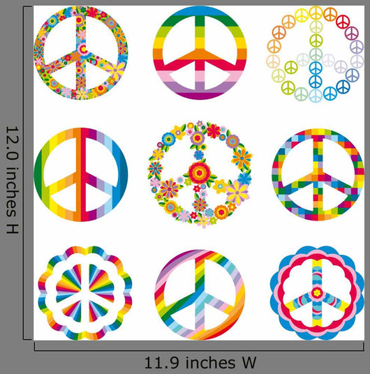 Rainbow Peace Symbols Wall Stickers Wall Decal