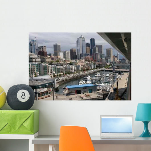 Seattle Skyline and Harbor Wall Decal