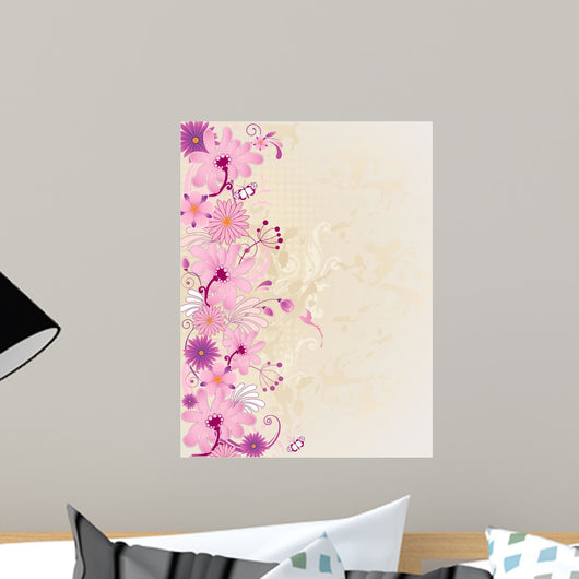 With Pink Flowers Wall Decal