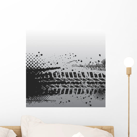 Tire Track Banner Wall Decal