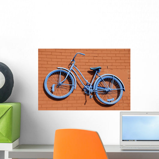 Blue Bicycle Abstract Wall Decal