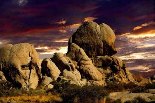 Beautiful Sunset Rocks Joshua Wall Decal