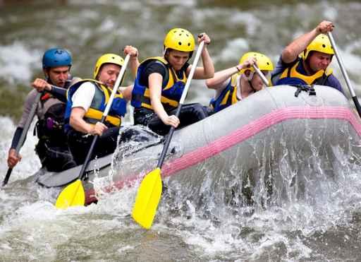 Group People Whitewater Rafting Wall Decal