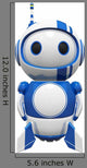 3D Cute Blue Robot Wall Decal