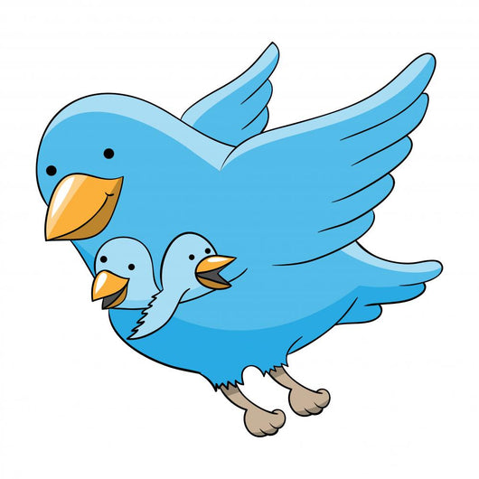 Cartoon Blue Birds Wall Decal