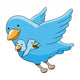 Cartoon Blue Birds Wall Decal