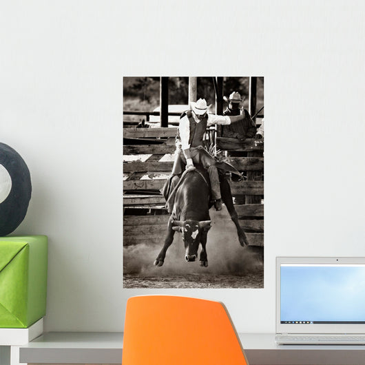 Rodeo Cowboy Bull Riding Wall Decal