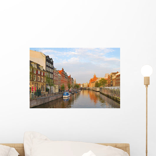 Amsterdam Golden Sunset Singel Wall Decal