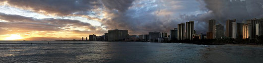 Waikiki Skyline Sunset Wall Decal