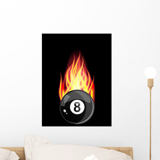 Pool Billiards Ball Fire Wall Decal