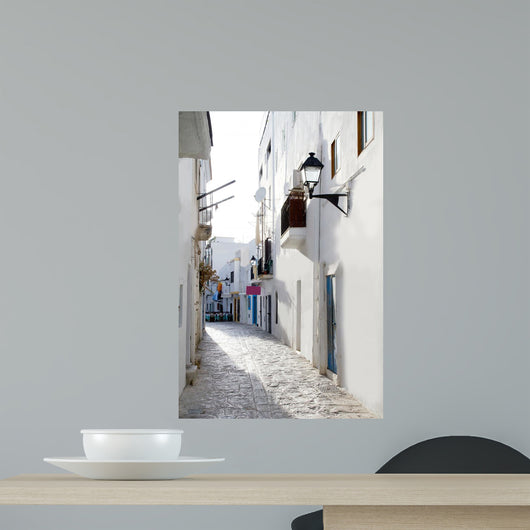 Ibiza Downtown White Houses Wall Decal
