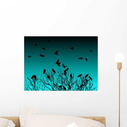 Tree Crows Twilight Wall Decal