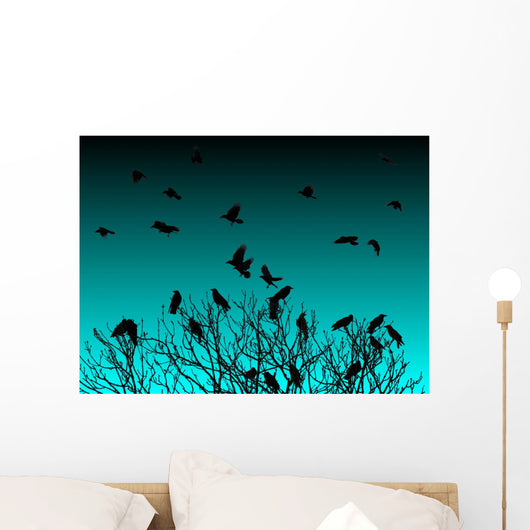 Tree Crows Twilight Wall Decal