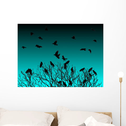 Tree Crows Twilight Wall Decal