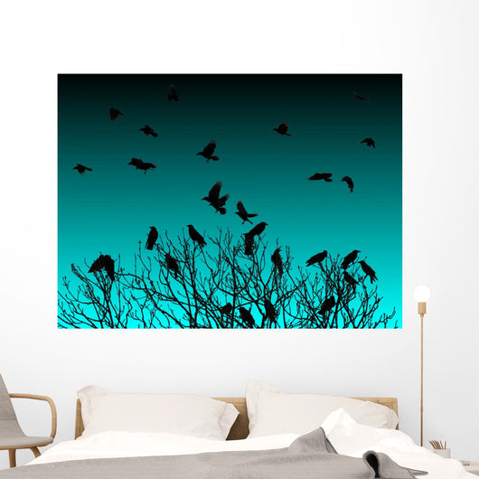 Tree Crows Twilight Wall Decal