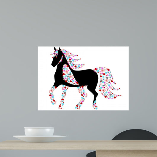 Floral Horse Wall Decal
