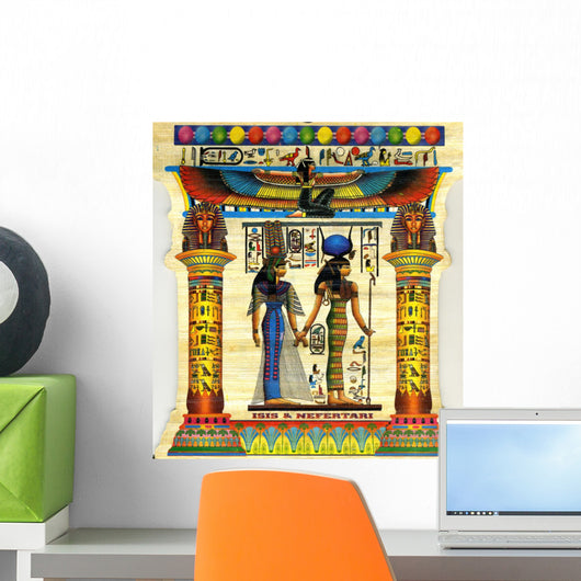 Isis and Nefertari Egyptian Papyrus Wall Decal