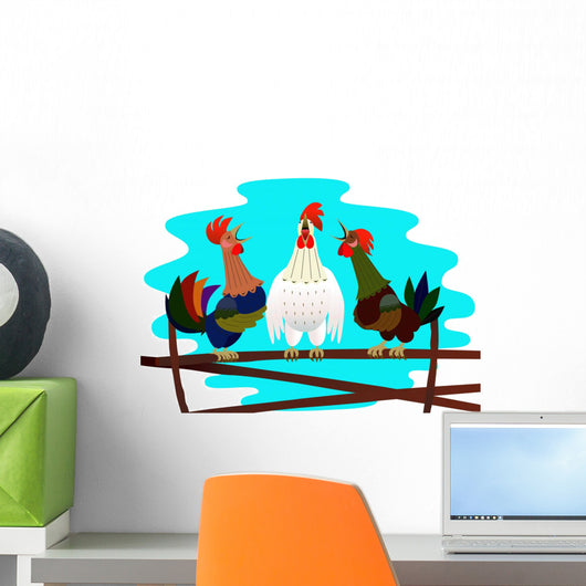 Three Poyuschyh Cock Wall Decal