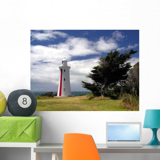 White and Red Lighthouse Wall Decal