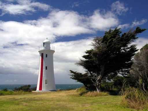 White and Red Lighthouse Wall Decal