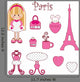Cute Pink Girlish Set Wall Decal