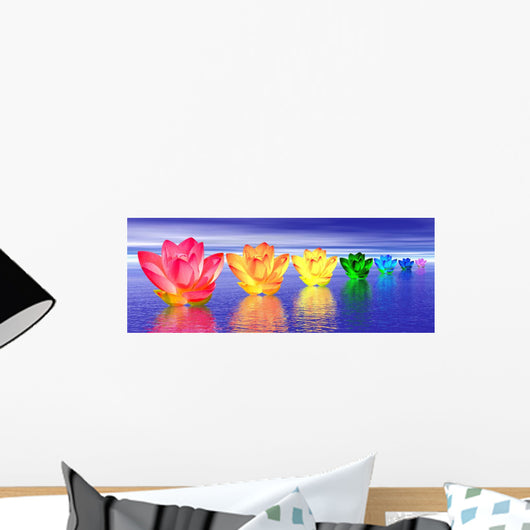 Lily Flowers Chakras Night Wall Decal