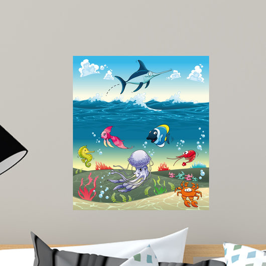 Under Sea with Fish Wall Decal