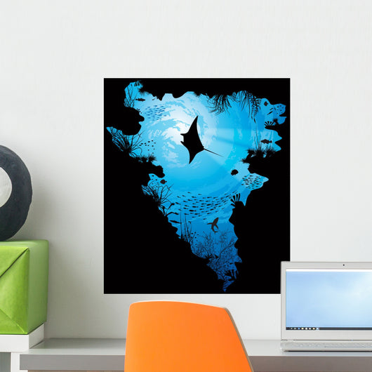 Diving Activities Bottom Ocean Wall Decal