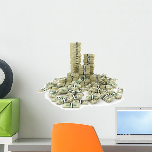 Big Pile Money Green Wall Decal