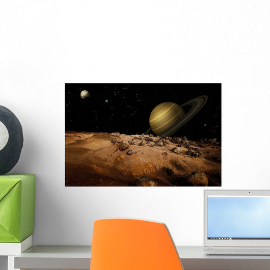 Outer Space Landscape Wall Decal
