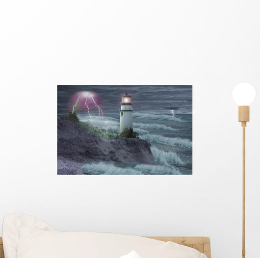 Lighthouse Storm Wall Decal