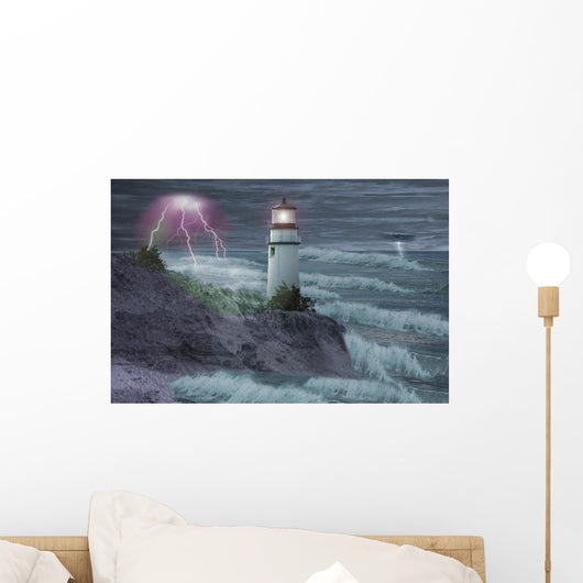 Lighthouse Storm Wall Decal