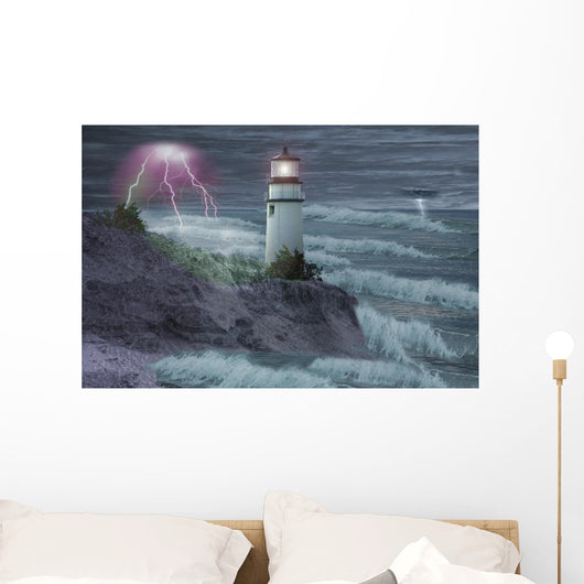 Lighthouse Storm Wall Decal