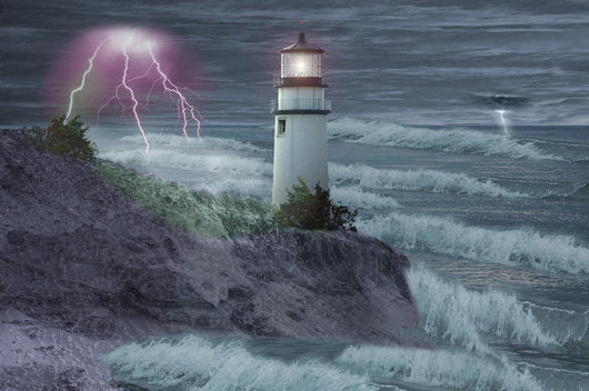 Lighthouse Storm Wall Decal
