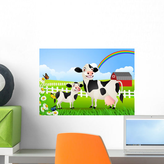 Cow Family Pasture Wall Decal