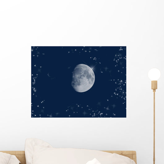 Moon and Stars Wall Decal