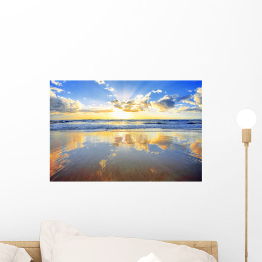 Spectacular Golden Ocean Sunrise Wall Decal