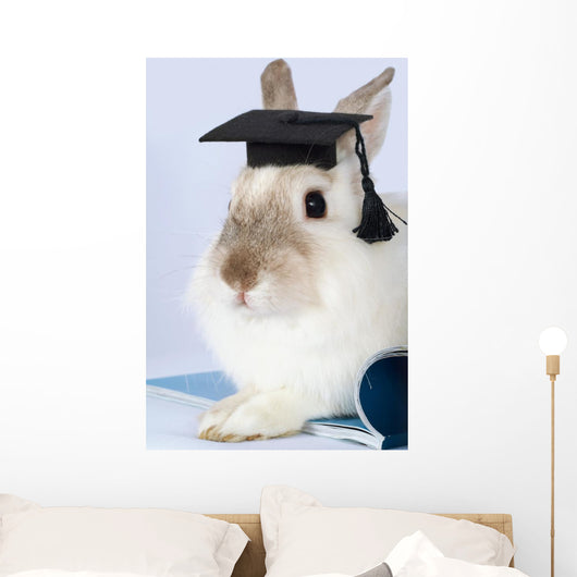 Rabbit Graduation Cap Wall Decal