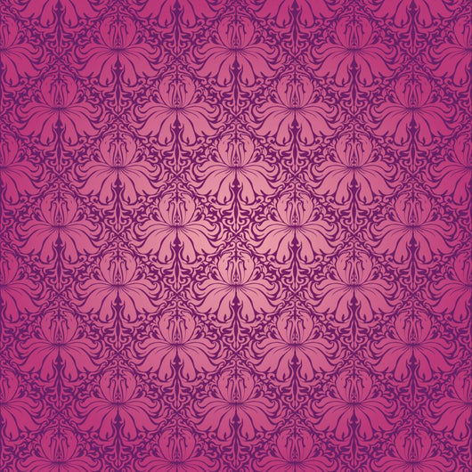Seamless Violet Blooming Floral Pattern Wall Decal