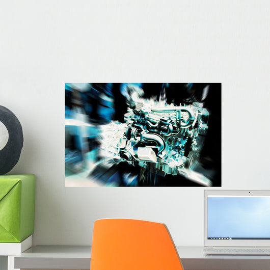 Car Engine Cross Processed Wall Decal
