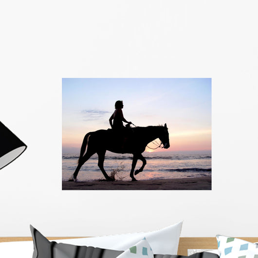 Lone Rider Sunset Wall Decal