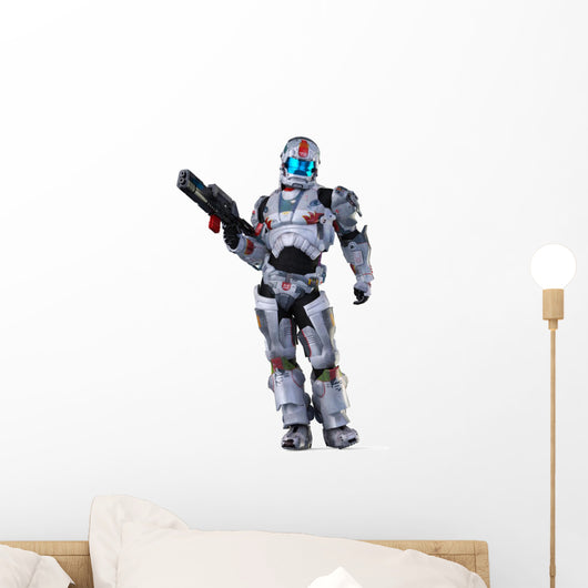 Astronaut Hero Wit Gun Wall Decal