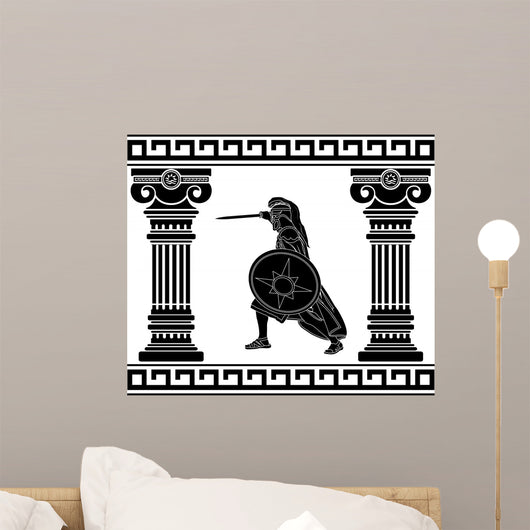 Black Mythological Warrior Wall Decal