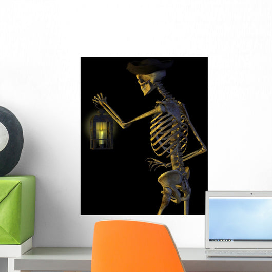 Skeleton Pirate with Lantern Wall Mural