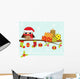 Christmas Card With Cartoon Wall Decal